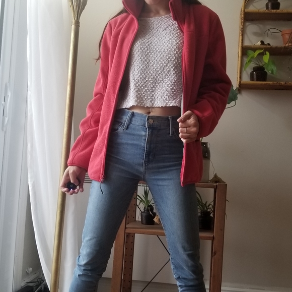 WindRiver Sweater Fleece Jacket Red Windbreaker - Picture 4 of 16